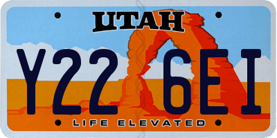 UT license plate Y226EI
