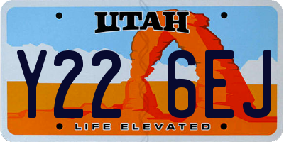 UT license plate Y226EJ