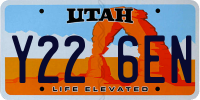 UT license plate Y226EN