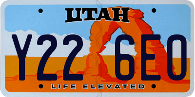 UT license plate Y226EO