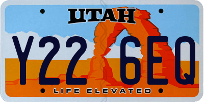 UT license plate Y226EQ