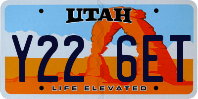 UT license plate Y226ET