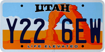 UT license plate Y226EW