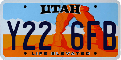 UT license plate Y226FB