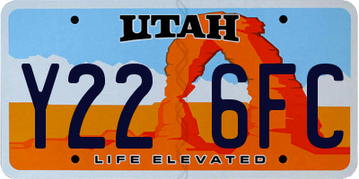 UT license plate Y226FC