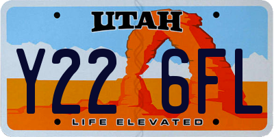 UT license plate Y226FL