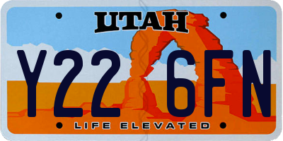 UT license plate Y226FN