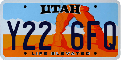 UT license plate Y226FQ