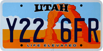 UT license plate Y226FR
