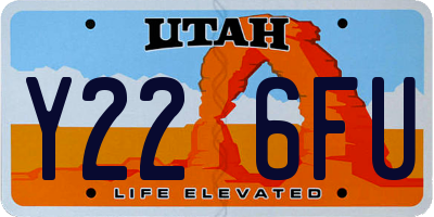 UT license plate Y226FU