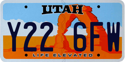 UT license plate Y226FW