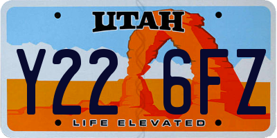 UT license plate Y226FZ