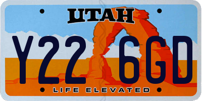 UT license plate Y226GD