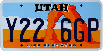 UT license plate Y226GP