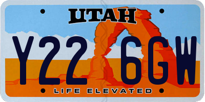UT license plate Y226GW