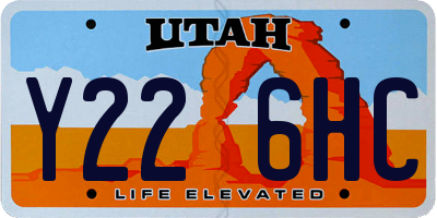 UT license plate Y226HC