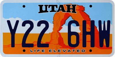 UT license plate Y226HW