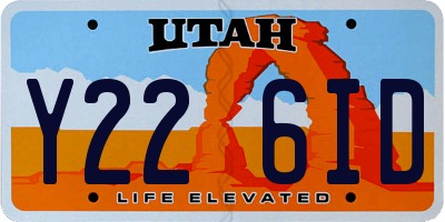 UT license plate Y226ID