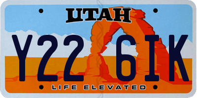 UT license plate Y226IK