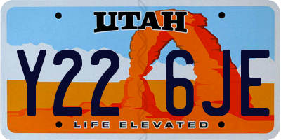 UT license plate Y226JE