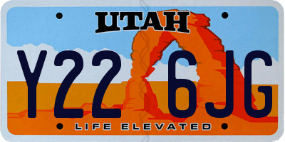 UT license plate Y226JG