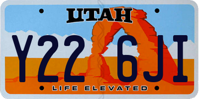 UT license plate Y226JI