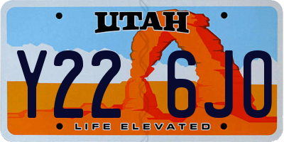 UT license plate Y226JO