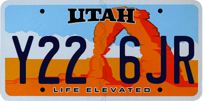 UT license plate Y226JR