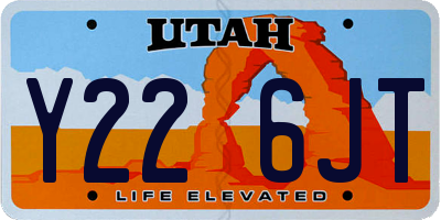 UT license plate Y226JT