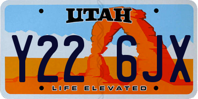 UT license plate Y226JX