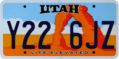 UT license plate Y226JZ