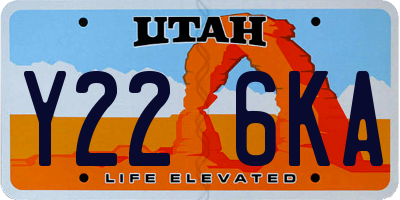 UT license plate Y226KA