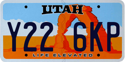 UT license plate Y226KP