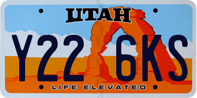 UT license plate Y226KS