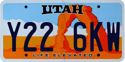 UT license plate Y226KW
