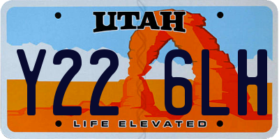 UT license plate Y226LH