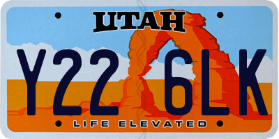 UT license plate Y226LK