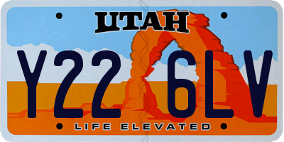 UT license plate Y226LV