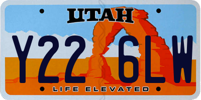 UT license plate Y226LW