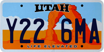 UT license plate Y226MA