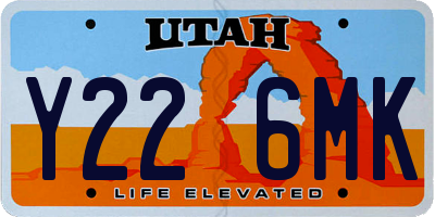 UT license plate Y226MK