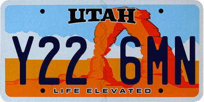 UT license plate Y226MN