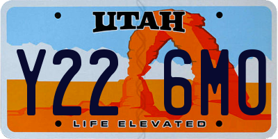 UT license plate Y226MO
