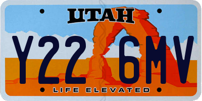 UT license plate Y226MV