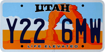 UT license plate Y226MW