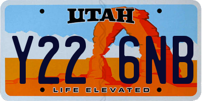 UT license plate Y226NB