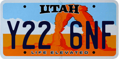 UT license plate Y226NF