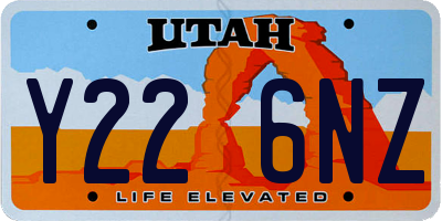 UT license plate Y226NZ