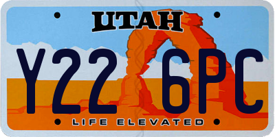 UT license plate Y226PC