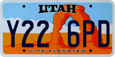 UT license plate Y226PD